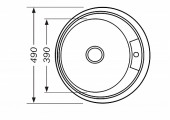 Мойка врезная круглая Ø49 * 0,60мм + сифон Decor Vladix  