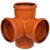 Крестовина двухплоскостная 110/110/110/90° рыжая Flextron