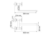 Смеситель для ванны DVE 006 длинный из нержавеющей стали SUS304 Mixxus