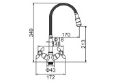 Смеситель для кухни LR84310 с гибким изливом цветной Zerix