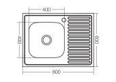Мойка накладная Z8050R-06-160E Satin Zerix 
