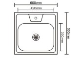 Мойка накладная без сифона 50*60*0,60мм Vladix  
