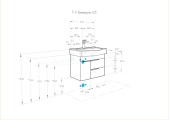 Тумба подвесная 65, Беверли 65 Белый глянец под умывальник Беверли 65 Aquaton