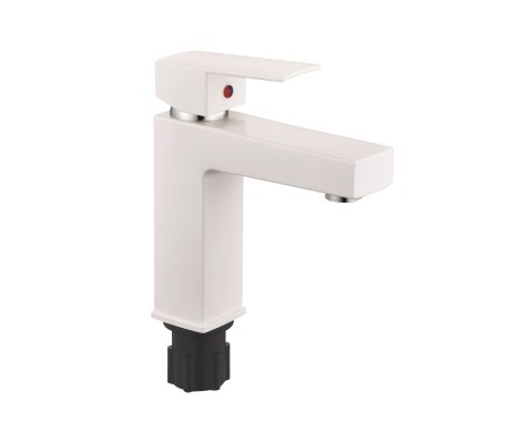 Смеситель д/умывальника PLAMIX KUBUS-001 SET White (с подводкой) 