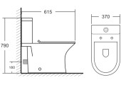 Унитаз-компакт A2802, безободковый, сиденье тонкое ДП, крепления Eva Gold