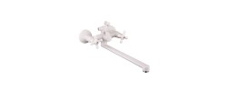 Смеситель д/ванны PLAMIX PABLO-140 EURO SET White (с шлангом и лейкой)