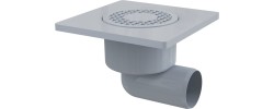 Сливной трап 150x150/50мм с бококовым подводом, пластик 
