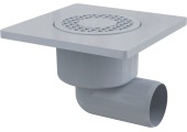 Сливной трап 150x150/50мм с бококовым подводом, пластик 