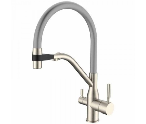 Смеситель д/кухни MIXXUS PREMIUM GRAVITY 021 SS COLOR REFL.GREY Ø35 (8 шт/ящ)