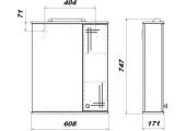 Зеркальный шкаф Июнь 60 П 1/дв, белый San Star