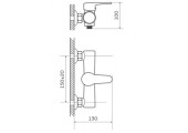 Смеситель для душевой кабины PUD5 146 Ø40 Zerix