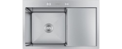 Мойка HOFFGER 7850-L SATIN, сифон, толщ. 1+3мм 780*500*225мм