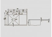 Мойка HOFFGER 7850-L SATIN, сифон, толщ. 1+3мм 780*500*225мм