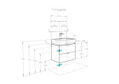 Тумба подвесная 60, Скай 60 Белый глянец под умывальник Нео 60 Aquaton