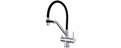 Смеситель для кухни KB-72006-01 с выходом для питьевой воды хром/черный Koer