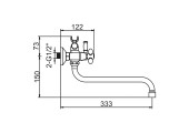 Смеситель для ванны LR82310B длинный, голубой Zerix