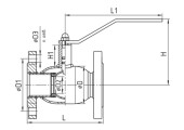 Кран шаровый 40 PN16 фланцевый Temper
