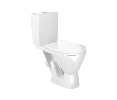 Унитаз-компакт Атлас Home de luxе косой выпуск, 2 режим, сиденьем ПП, SC Gesso