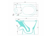Унитаз-компакт Атлас Home de luxе косой выпуск, 2 режим, сиденьем ПП, SC Gesso