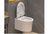 Унитаз подвесной К51, безободковый, сиденье тонкое, крепление Eva Gold