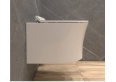 Унитаз подвесной К51, безободковый, сиденье тонкое, крепление Eva Gold