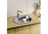Мойка врезная овальная 45x57R Decor* 0,60мм + сифон Vladix  