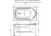 Ванна акриловая West 120*70 с каркасом и панелью 36-38 Aquanet