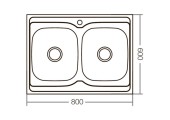 Мойка накладная Z8060B-08-180MD Double micro decor Zerix 