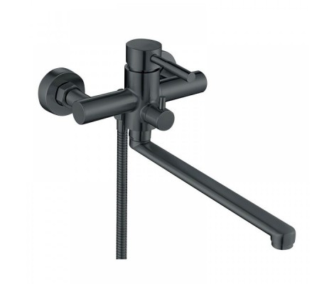 Смеситель для ванны SUS-006 Euro Graphite Ø40 короткий, нержавеющая сталь Mixxus