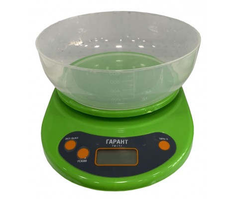 Весы ВБЭ 7 кг зеленый электронные кухонные с чашкой Комфорт