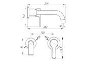 Смеситель для умывальника Inside-001 LR1003-1 встраиваемый Zerix 