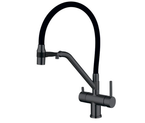 Смеситель для кухни KB-72006-07 с выходом для питьевой воды графит/черный Koer 
