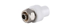 Муфта 20*16 комбинированная ППР-PEX евроконус, белая RTP