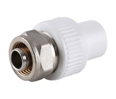 Муфта 20*16 комбинированная ППР-PEX евроконус, белая RTP