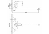 Смеситель для ванны JLB 135 длинный Zerix