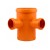 Крестовина двухплоскостная 110/50/50/90° рыжая Flextron