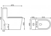 Унитаз-моноблок EVA GOLD SM9609 МРАМОР