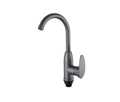 Смеситель для кухни PLAMIX CEZAR-011-B SET Graphite (с подводкой)