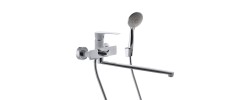 Смеситель для ванны Eva 006 длинный, белый Euro Ø35 Mixxus Premium 