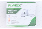 Смеситель для ванны VEGA-009 короткий белый без шланга и лейки Plamix