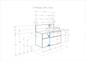 Тумба подвесная 100, Мишель 100 Дуб Эндгрейн/Белый под умывальник Mila 50 Aquaton