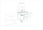 Тумба подвесная 80, Беверли 80 Белый глянец под умывальник Беверли 80 Aquaton