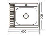 Мойка накладная Z6060L-06-160E Satin Zerix 