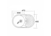 Мойка врезная овальная 45x74R Decor* 0,60мм + сифон Vladix  