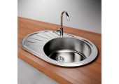 Мойка врезная овальная 45x74R Decor* 0,60мм + сифон Vladix  
