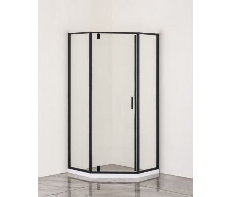 Душевое ограждение REDO RD-CT.90B Cloud - Black, 6мм стекло 90*90*195 трапеция