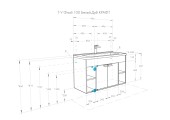 Тумба подвесная 100, Флай 100 Белый/Дуб крафт под умывальник Миранда 100 Aquaton