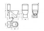 Унитаз-компакт SANITA LUX Art Comfort, универ. выпуск, 2 реж., дюропласт, SC (370 х 635 х 770)