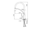 Смеситель для кухни с гибким изливом F4552-8 белый Frap