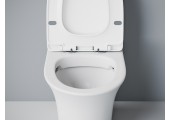 Унитаз-монолит SM9612, безободковый, сиденье с гофрой и подводкой Eva Gold 